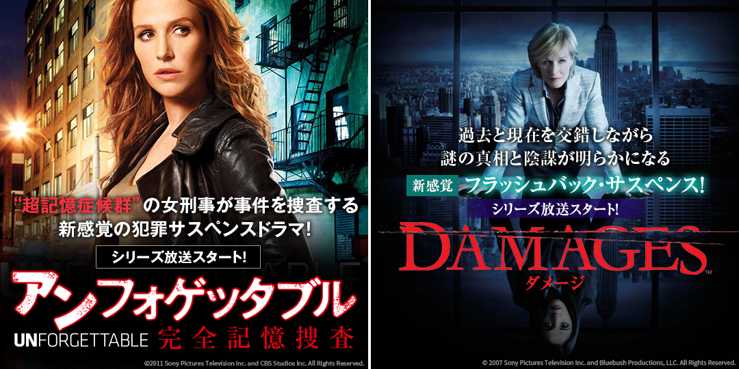 アンフォゲッタブル 完全記憶捜査 シーズン1　&　ダメージ シーズン1